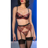 Chilirose Ensemble Julietta 4 Pièces Noir et Rouge